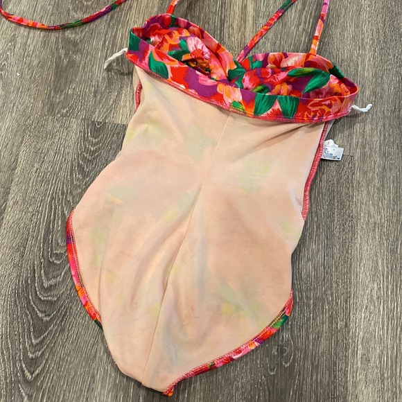 Vintage 90s one piece swimsuit floral bright tropical slimming Small - Picture 13 of 14